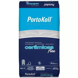 Argamassa Portokoll Cêramica AC-II Cinza Ext 20Kg. - Cores Vivas Home Center