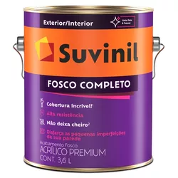 Tinta Acrílica Fosco Galão 3,600 Litros Suvinil - Cores Vivas Home Center