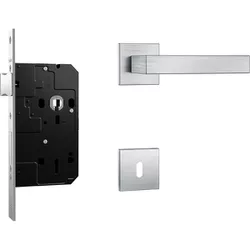 Fechadura Inox Escovado 4200 Fortinox Roseta Quadr... - Cores Vivas Home Center