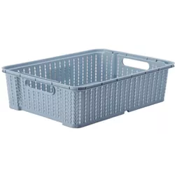 Cesta Trama Retangular 5,8L Azul Plasutil - Cores Vivas Home Center