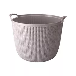 Cesto Redondo 25,5L Com Alças Trama Cinza Plasutil - Cores Vivas Home Center