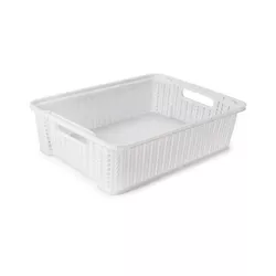 Cesta Trama Retangular 5,8L Branca Plasutil - Cores Vivas Home Center