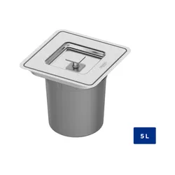 Lixeira Embutir Aço Inox Square Clean 5L 94518/205... - Cores Vivas Home Center