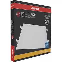 Painel de Led Avant Embutir Quadrado 24W 3000K - Cores Vivas Home Center