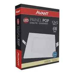Painel de Led Avant Embutir Quadrado 06W 4000K - Cores Vivas Home Center