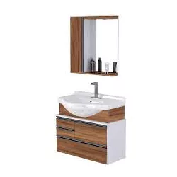 KIT FIRENZE GABINETE 63,5CM COM CUBA DE LOUÇA E ES... - Cores Vivas Home Center