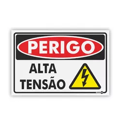 PLACA SINALIZACAO PS128 PERIGO ALTA TENSÃO - 10670 - Data Brasil - EPI's & Treinamentos