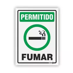 PLACA SINALIZACAO PS103 É PERMITIDO FUMAR - 10671 - Data Brasil - EPI's & Treinamentos