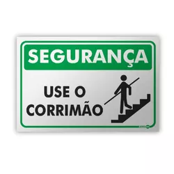 PLACA SINALIZAÇAO PR1026 USE O CORRIMAO - 39555 - Data Brasil - EPI's & Treinamentos