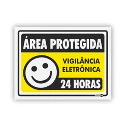 PLACA SINALIZACAO PS237 VIGILANCIA 24HRS - 01347 - Data Brasil - EPI's & Treinamentos