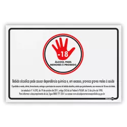 PLACA SINALIZACAO PS654 PROIBIDA VENDA BEB. ALCOOL... - Data Brasil - EPI's & Treinamentos