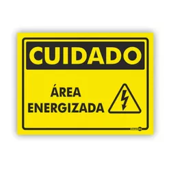 PLACA SINALIZACAO PS809 AREA ENERGIZADA - 11902 - Data Brasil - EPI's & Treinamentos