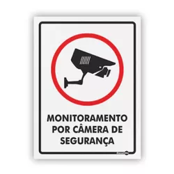 PLACA SINALIZACAO PS650 MONITORAMENTO POR CAMERA D... - Data Brasil - EPI's & Treinamentos
