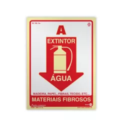 PLACA PAF825 EXTINTOR ÁGUA 20X15CM - 45984 - Data Brasil - EPI's & Treinamentos
