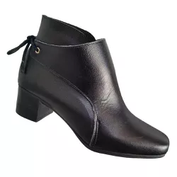 Bota em Couro Preto c/ Salto - VANIA14-PRETO - DEDMAR CALÇADOS