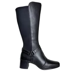 Bota em Couro Preto c/ Salto - VANIA25-PTO - DEDMAR CALÇADOS