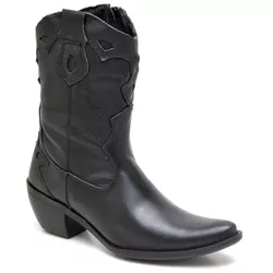 BOTA FEMININA COUNTRY BICO FINO CANO MEDIO DICONFORT PRETO - Diconfort Calçados | Calçados confortáveis e anatômicos