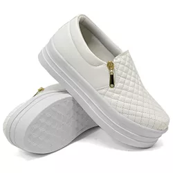 Slip On Matelasse Ziper Lateral DK Shoes - DK Shoes | Tênis Casuais Femininos