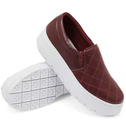 SlipOn Feminino Matelasse Ziper Lateral DK Shoes Bordo - DK Shoes | Tênis Casuais Femininos