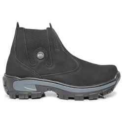 Bota Coturno Botina de Couro Tratorada Elástico 04... - Docvi Distribuidora
