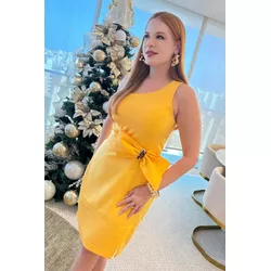 Vestido de alfaiataria - 17671 - Dominique por Fátima Abrahão | Elegante e atemporal