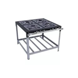 Fogão 4 Bocas Baixa Pressão 40x40 com Espera - Met... - Dom Pedro Refrigeração