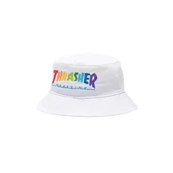 Bucket Hat Thrasher Rainbow White - 3857 - DREAMS SKATESHOP