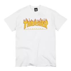 Camiseta Thrasher Flame Logo White - 2115 - DREAMS SKATESHOP
