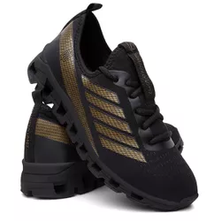 Tênis Masculino REF OPTIMUS / Preto+Dourado - OPTI... - LORENZZO LOPEZ DROPSHIPPING