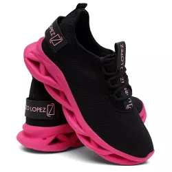 Tênis Feminino Ref RACERFEM / PRETO-ROSA - RACERFE... - LORENZZO LOPEZ DROPSHIPPING
