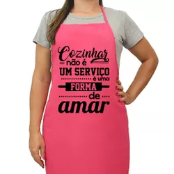 Avental Oxford De Cozinha Rosa Personalizado Mãe -... - DuChico 