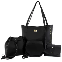 Kit Bolsa Feminina 4 Peças - Kit 4 peças Preto - DuChico 