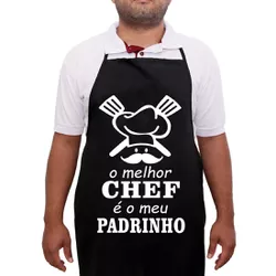 Avental Oxford de cozinha Personalizado Padrinho S... - DuChico 