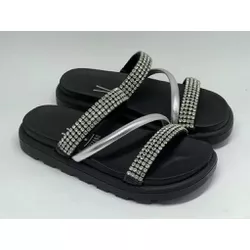 Papete flat preta Vizzano - 6459.133.28506-99098 - Elegância Rouparia