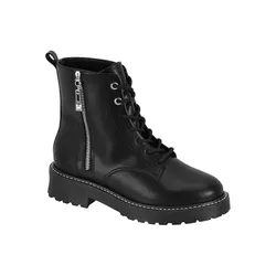 Bota coturno com ziper preta - 3103.102.23572 - Elegância Rouparia
