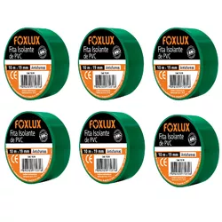 Kit 6 Fitas Isolante Verde Fox Lux - 10M - Eletro Light