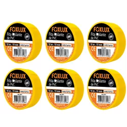 Kit 6 Fitas Isolantes Amarelo Fox Lux 10M - Eletro Light