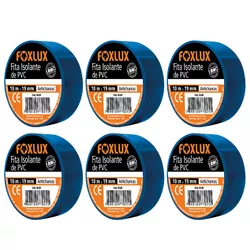 Kit 6 Fitas Isolantes Azul Fox Lux - 10M - Eletro Light