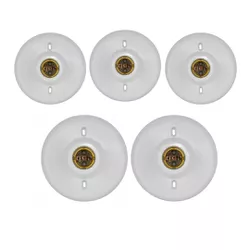 KIT 5 PLAFONS PLASTICO BRANCO E-27 - Eletro Light
