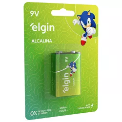 Bateria Alcalina Elgin - 9V - Eletro Light