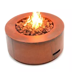 Lareira Fire Pit Á Gás Para Área Externa Coliseum Corten - K3 Imports - 7932 - Empório do Lazer