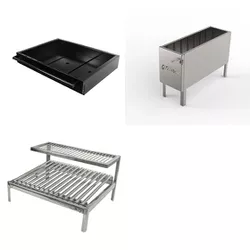 Kit Grillex Braseiro Ac e Firebox 2000 Inox Com Parrilla 5 Inox - Giragrill - 3506 - Empório do Lazer
