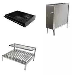 Kit Grillex Braseiro Ac e Firebox 2000 Pro Inox Com Parrilla 5 Inox - Giragrill - 3510 - Empório do Lazer