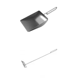 Kit Pá De Limpeza Inox + Espalhador De Brasa Inox para Churrasqueira - Giragrill - 3223 - Empório do Lazer