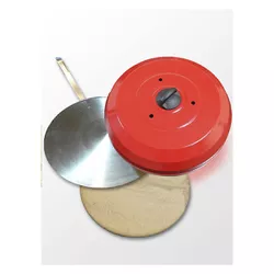 Kit Pizza Para Churrasqueira Com Pá de Pizza Alumínio, Pedra Refratária 35cm e Abafador Vermelho - 1872 - Empório do Lazer