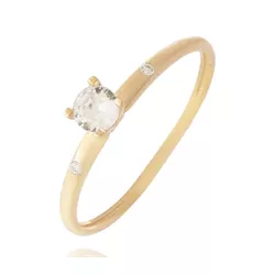 Anel Noivado em Ouro 18K 750 Com Pedras - S1171 - EMPORIUM DAS ALIANÇAS