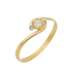 Anel Em Ouro 18K 750 Com Pedras - S41 - EMPORIUM DAS ALIANÇAS