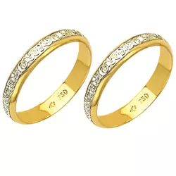 Alianças bodas de prata em ouro branco e amarelo 1... - EMPORIUM DAS ALIANÇAS