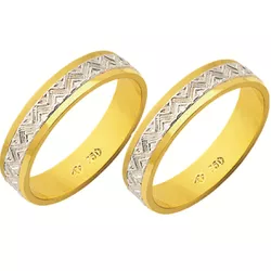Alianças de casamento e noivado reto 2 tons em our... - EMPORIUM DAS ALIANÇAS