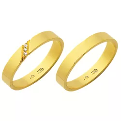 Alianças de casamento e noivado em ouro 18k 750 tr... - EMPORIUM DAS ALIANÇAS